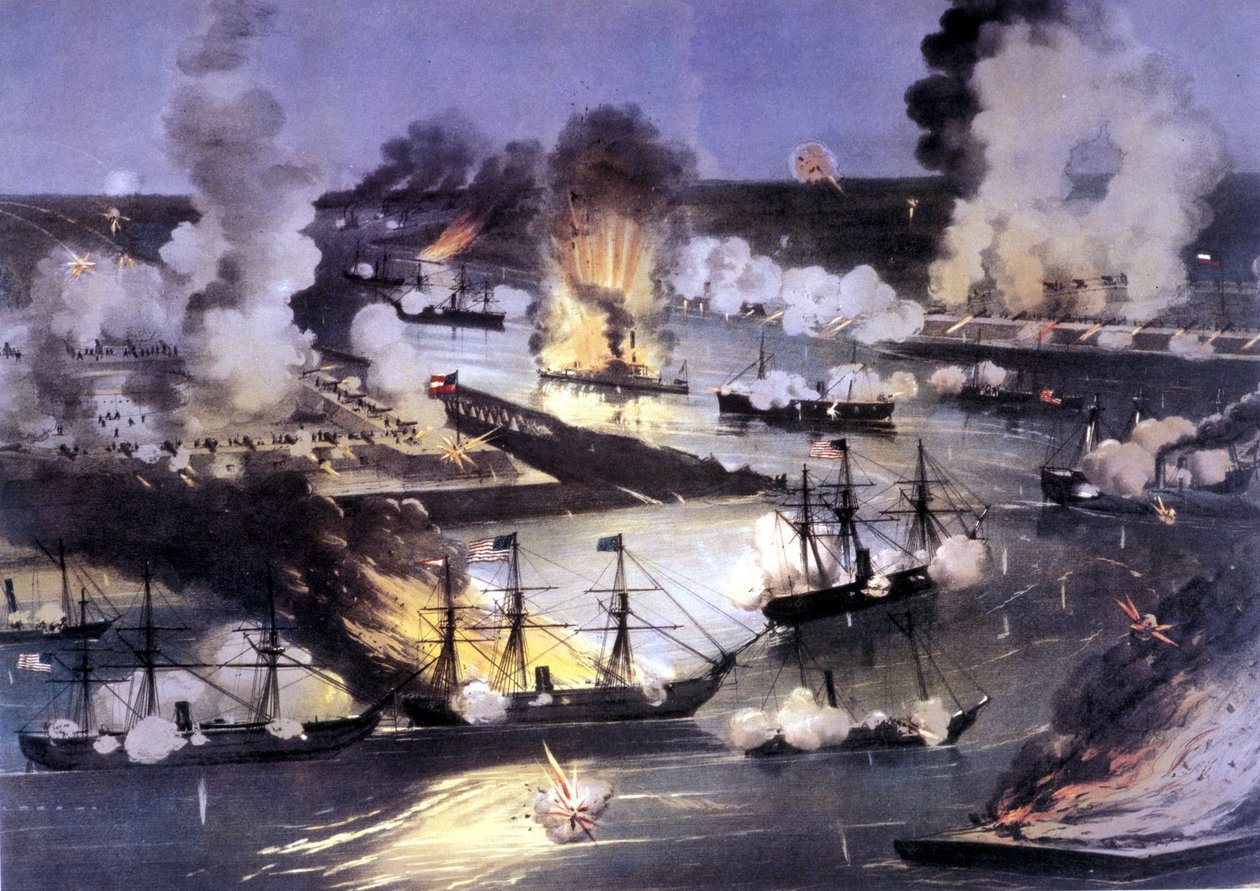Amerikan sisällissota (1861 - 1865): meritaistelu Mississippin yli tekijältä Unknown artist