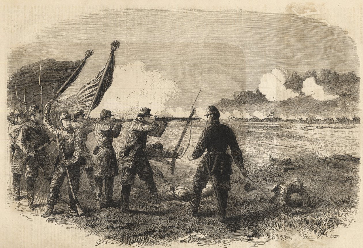 Amerikan sisällissota, Cedar Creekin taistelu, Shenandoahin laaksossa, 18. lokakuuta 1864. - Secession War (1861 - 1865) tai Amerikan sisällissota: 19. lokakuuta tekijältä Unknown artist
