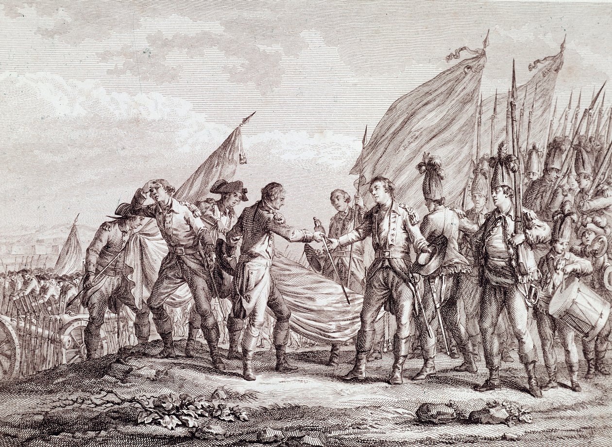 Amerikan vapaussota: kenraali Burgoynen antautuminen Saratogassa tekijältä Unknown artist