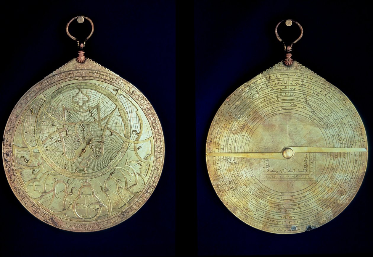 Astrolaabi, merenkulkijoiden käyttämä astronominen mittauslaite 1400-luvulta. Yksityinen kokoelma. tekijältä Unknown artist