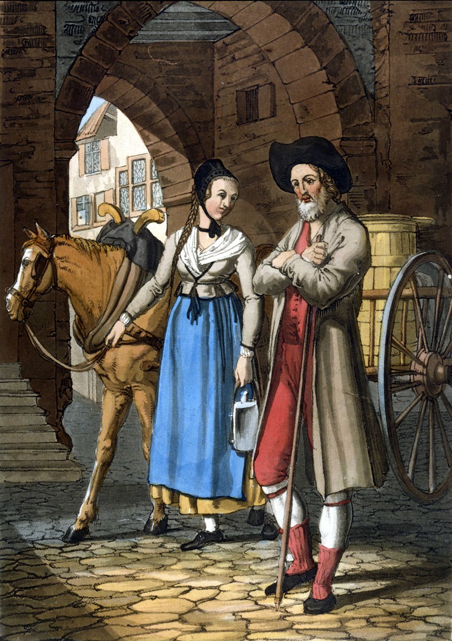 Baselin anabaptistit. 1800-luvulla. Litografia. tekijältä Unknown artist