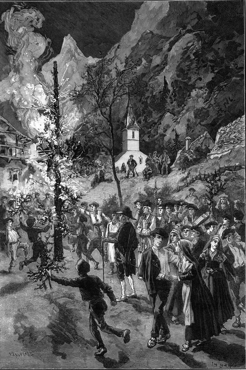 Muinaiset tavat ja perinteiset juhlat: Pyhän Johanneksen (Saint-Jean) tuli Vallee d