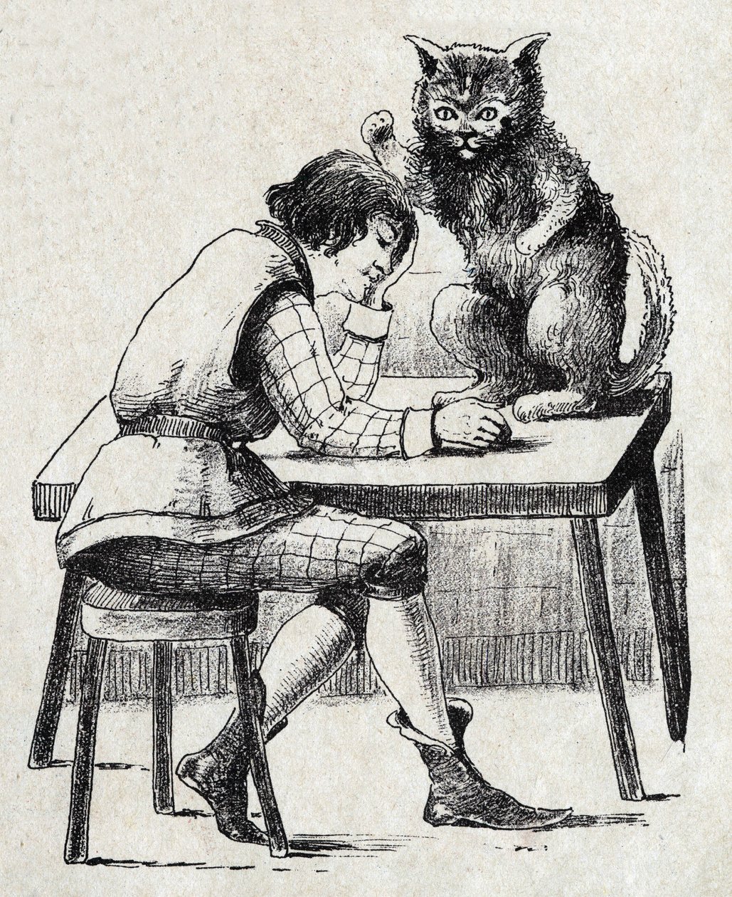 Anonyymi kuvitus sanalle "" Le chat Botte", ranskalaisen kirjailijan Charles Perrault