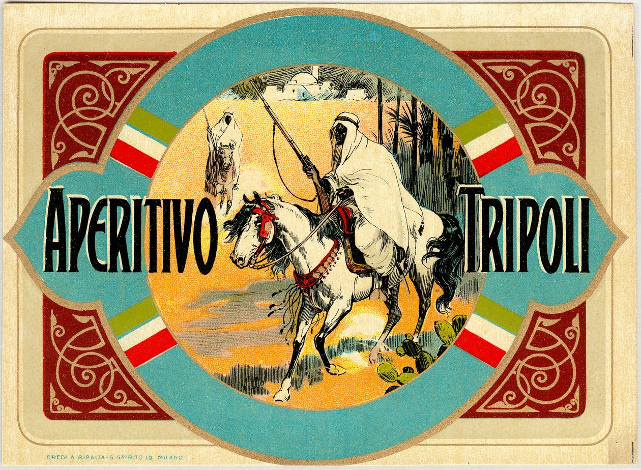 Aperitivo Tripolin alkoholimainos, 1800-luvun loppu tekijältä Unknown artist