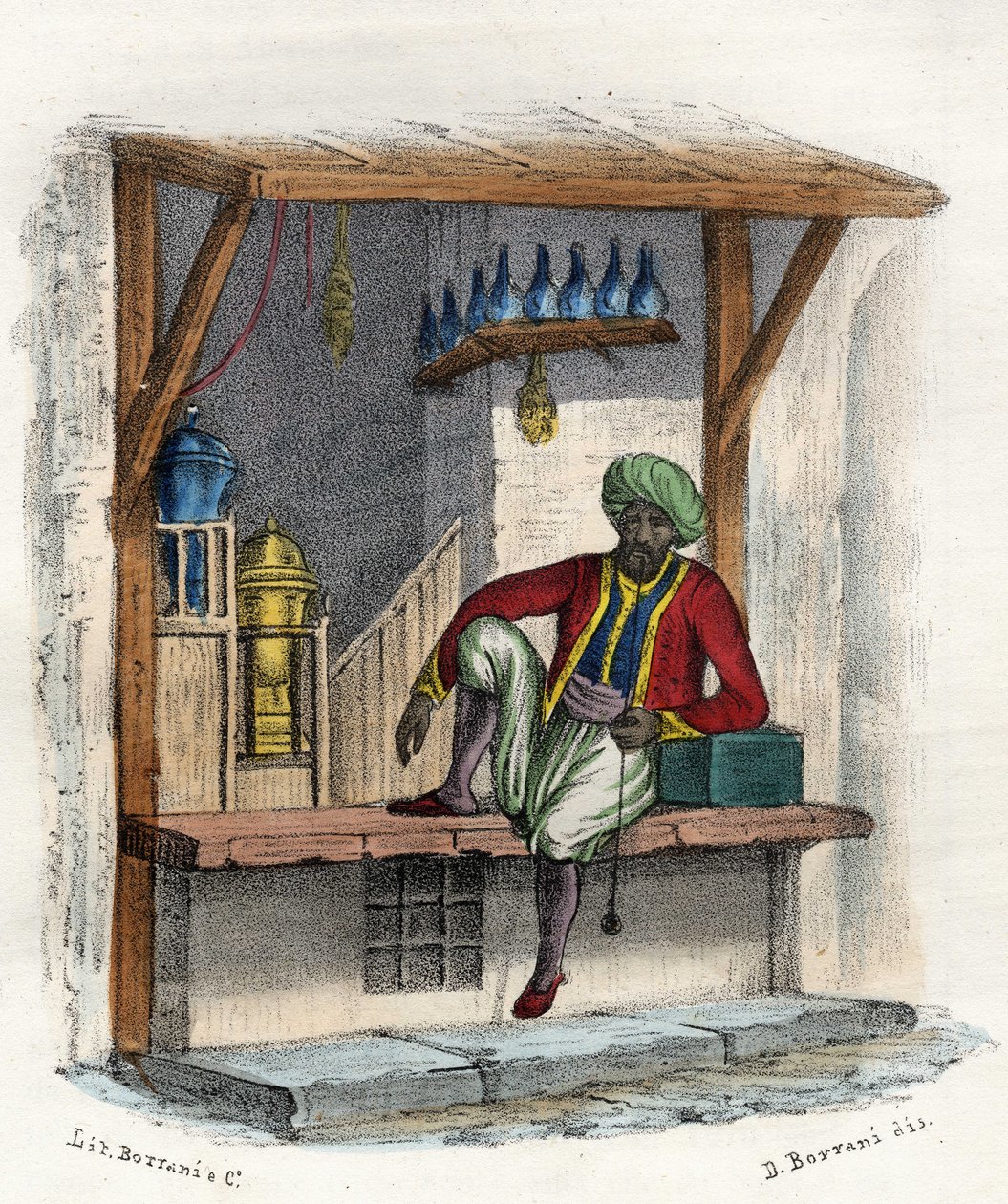 Arabikauppias myymälänsä edessä, Alger tekijältä Unknown artist