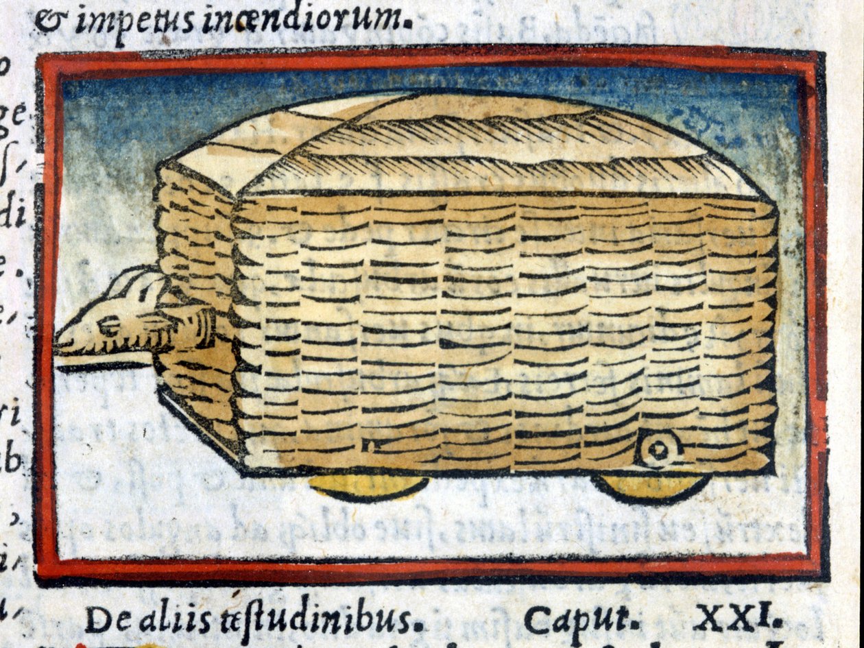 Oinas - eräänlainen tankki - Vitruvan "" De architectura""" vuodelta 1630. tekijältä Unknown artist