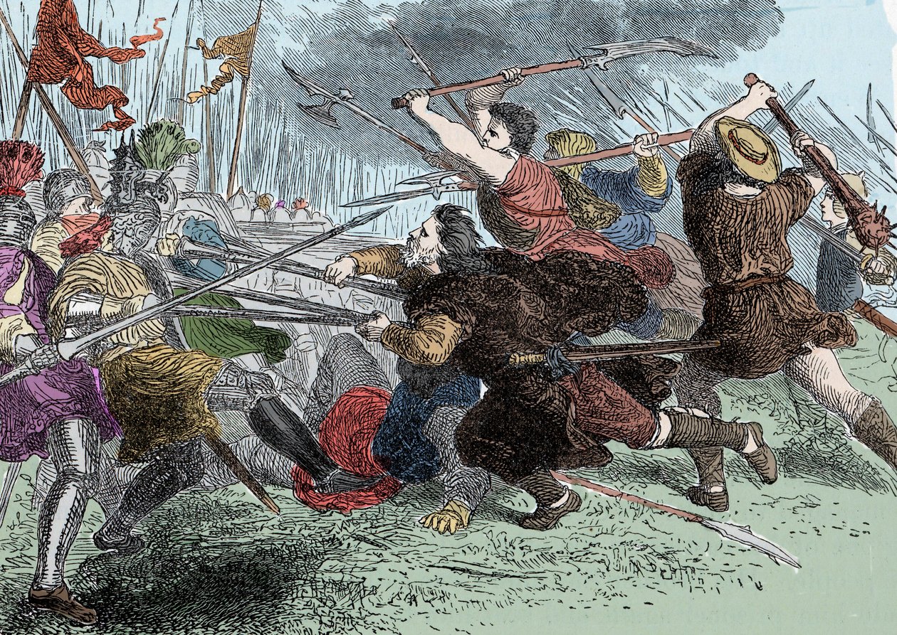 Arnold von Winkelried - Arnold von Winkelried (tai Arnold Winkelried) legendaariset Sveitsin sankarit Sempachin taistelussa tekijältä Unknown artist