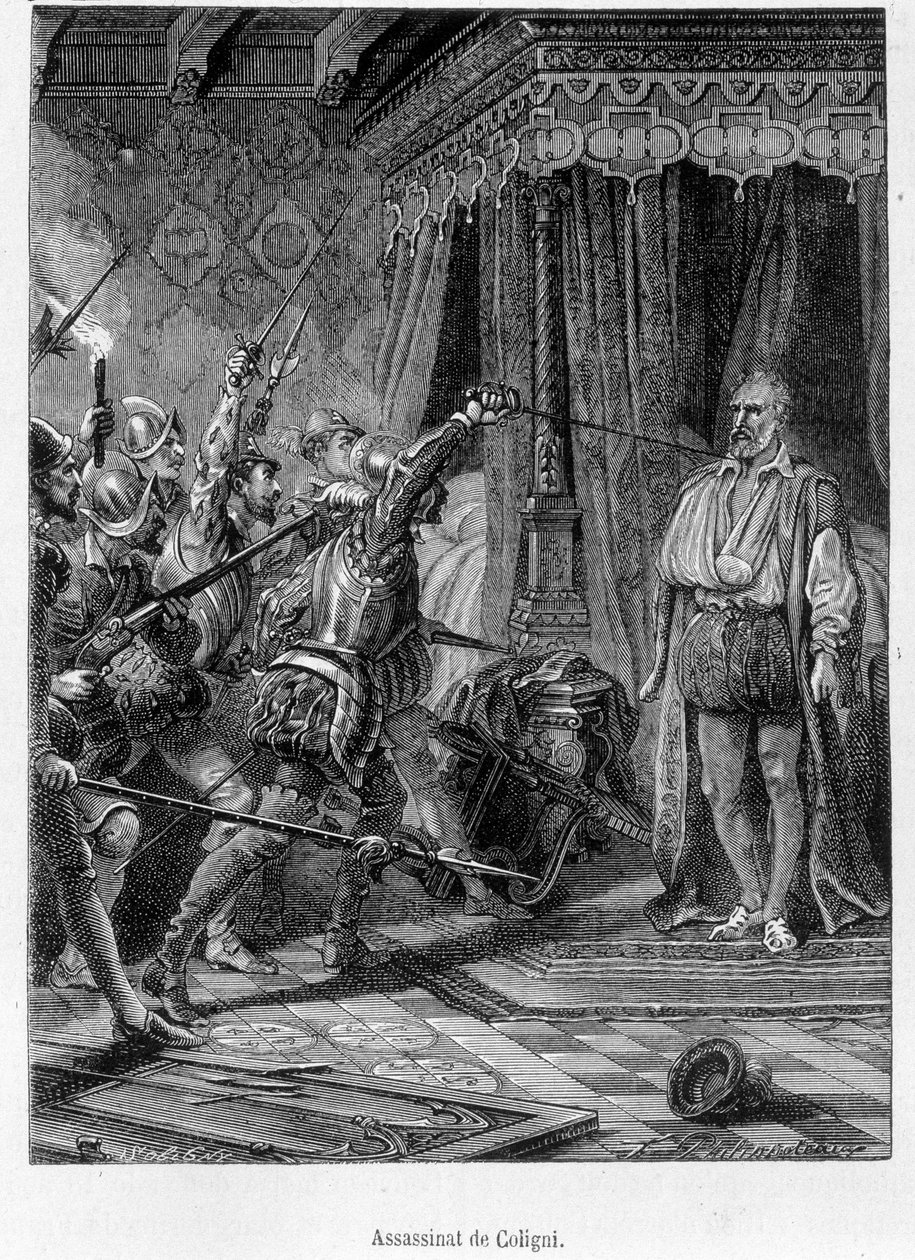 Colignyn salamurha useiden miesten toimesta (Gaspard de Châtillon, Sire de Coligny tekijältä Unknown artist