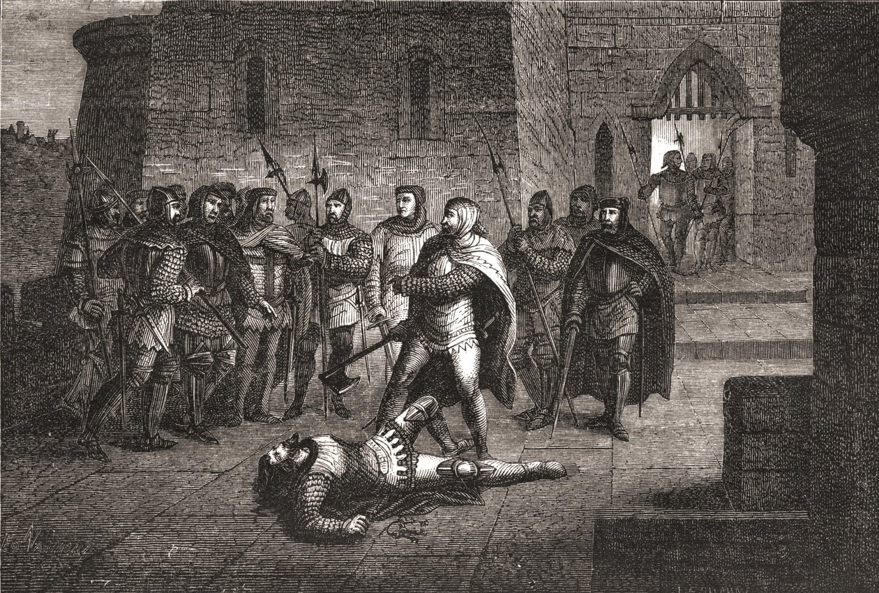 Etienne Marcelin salamurha vuonna 1358 - Henri Martinin "" Ranskan historiassa" tekijältä Unknown artist