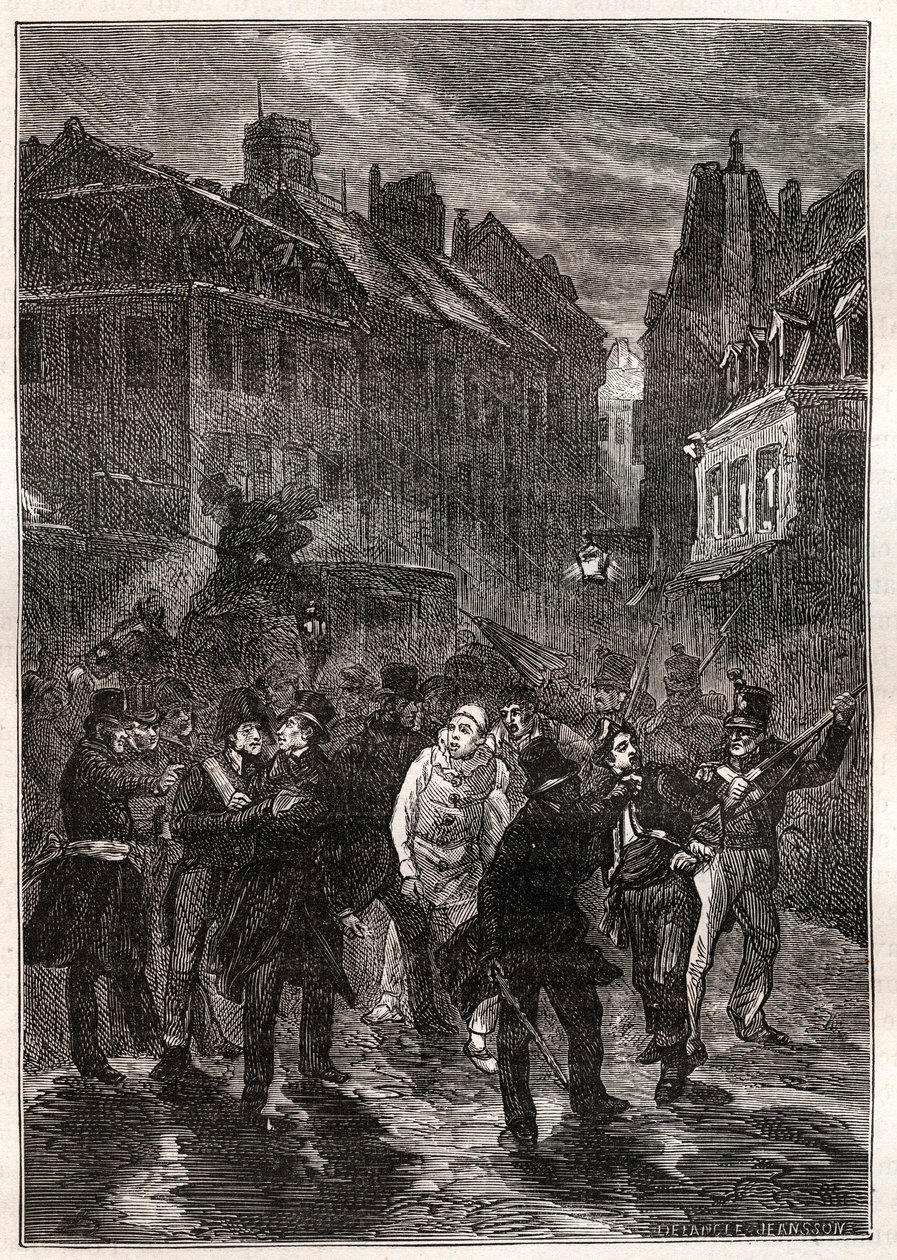 Hyökkäykset Louis-Philippe I:tä vastaan ​​- Le conspiracy de la rue des Prouvaires - 1. helmikuuta tekijältä Unknown artist