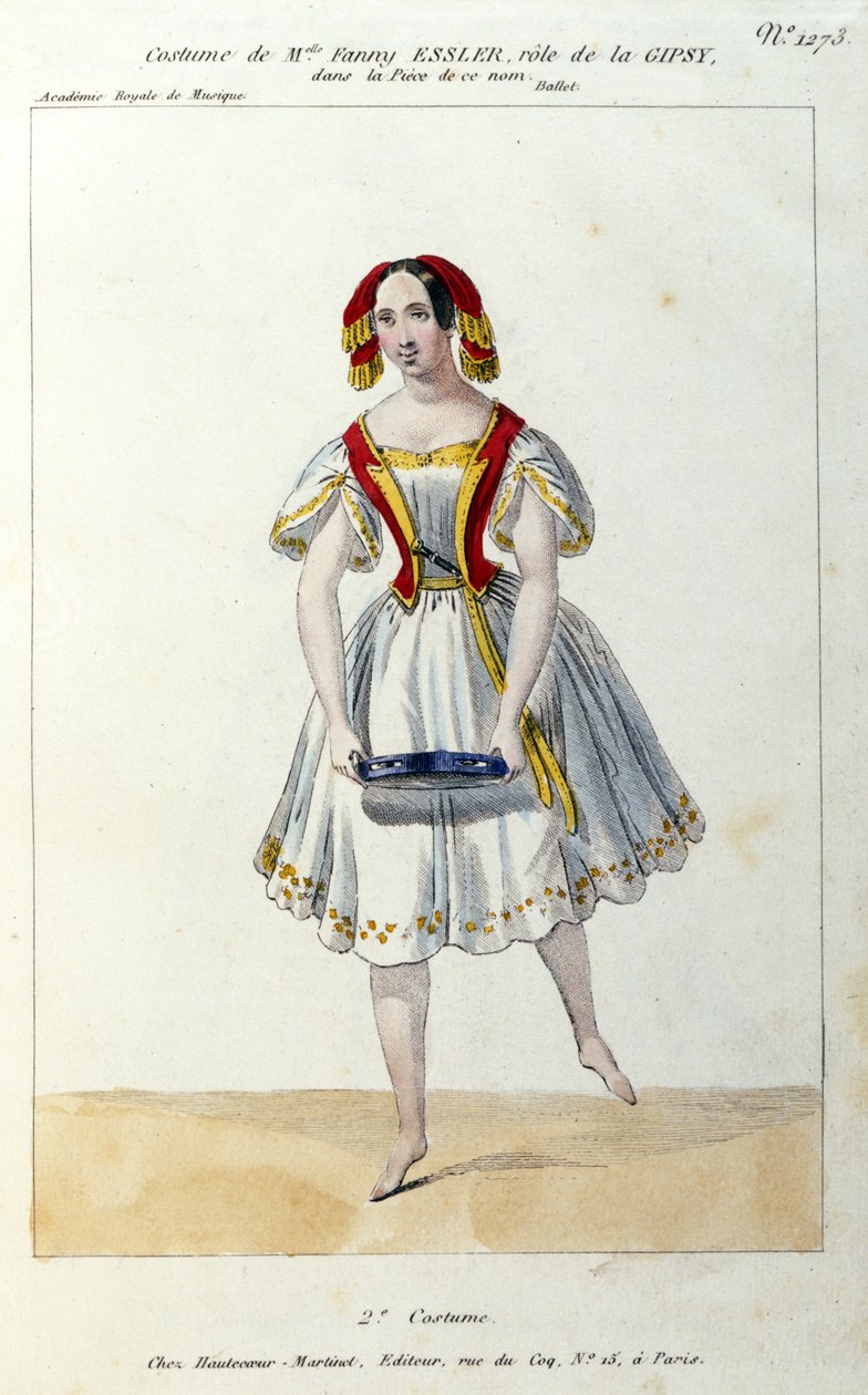 Itävaltalainen tanssija Fanny Elssler (1810-1884) baletissa "La gipsy" 1839 1800-luvun vedos tekijältä Unknown artist