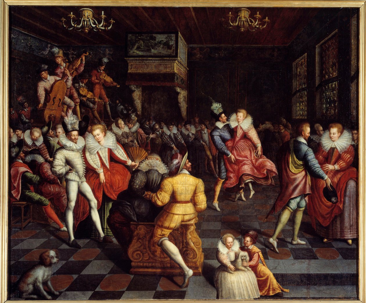 Ball Valois Anonymous -maalauksen pihalla. 16. vuosisata. Aurinko 1,63 x 1,94 m Rennes, musee des Beaux Arts tekijältä Unknown artist