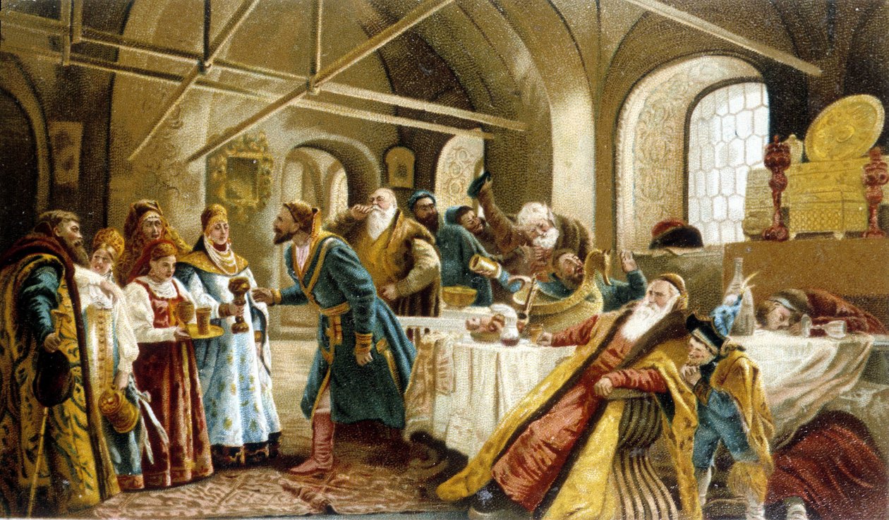 Juhla häiden (boyard, boyar) yhteydessä Venäjällä. tekijältä Unknown artist