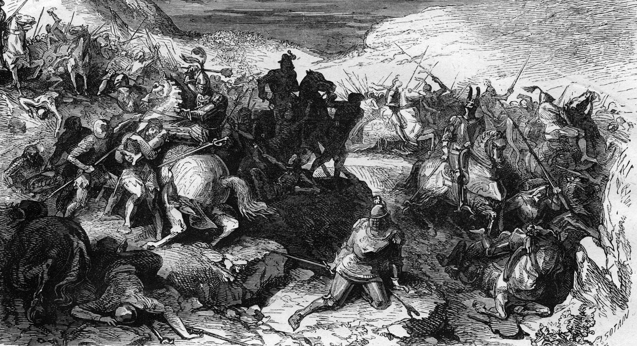 Pojanpojan taistelu burgundilaisten ja Sveitsin pojanpojan välillä Sveitsissä 2. maaliskuuta tekijältä Unknown artist