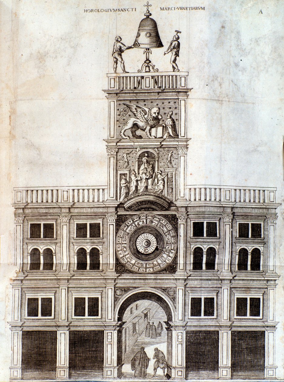 Venetsian san Marcon kirkon kellotorni. Sivu Roccan De campanisilta tekijältä Unknown artist