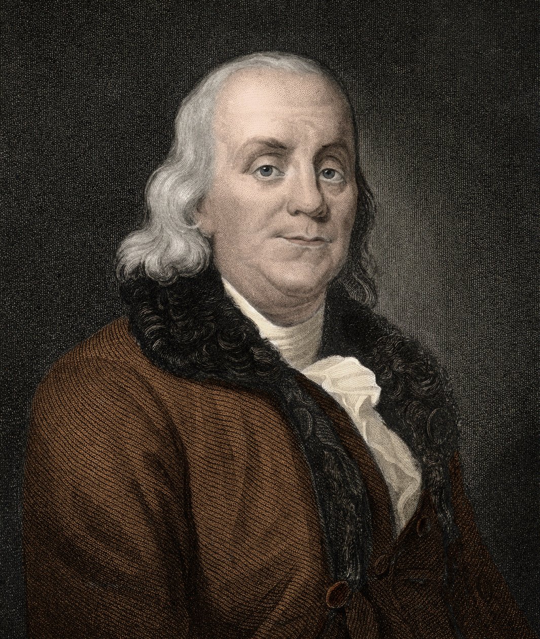 Benjamin Franklin (1706-1790) - kaiverrus - 1800-luku tekijältä Unknown artist