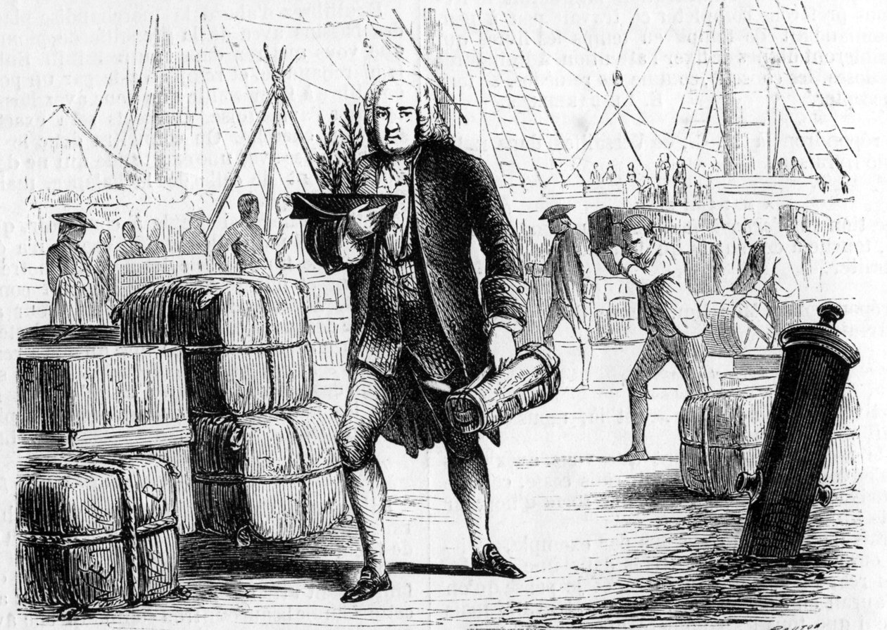 Bernard de JUSSIEU (1699-1777), ranskalainen kasvitieteilijä ja luonnontieteilijä, raportoi setripuusta Libanonista. Kaiverrus 1856 tekijältä Unknown artist