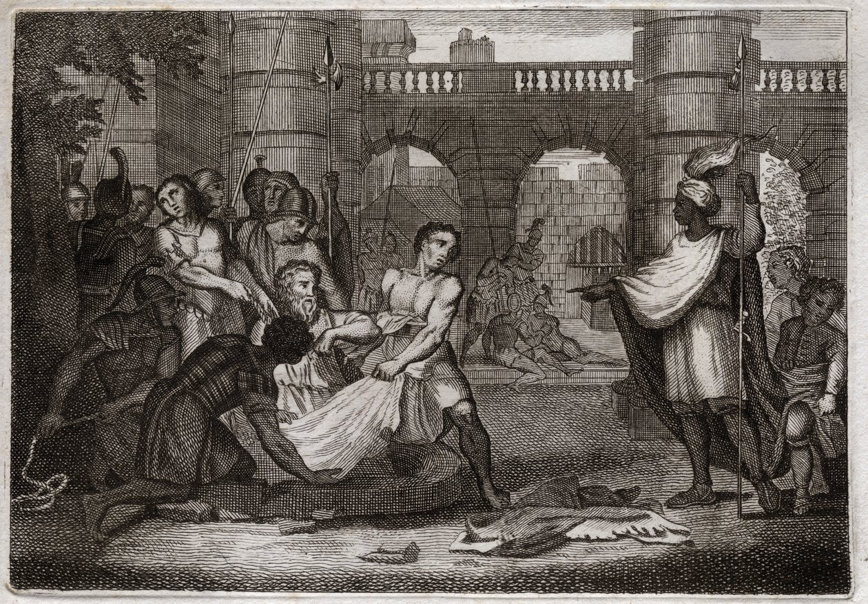 Royaumontin raamattu, Vanha testamentti: Jeremiah profeetta. Pyhä Profeetta ja kuoppa. Kuvitus vuodelta 1811. tekijältä Unknown artist