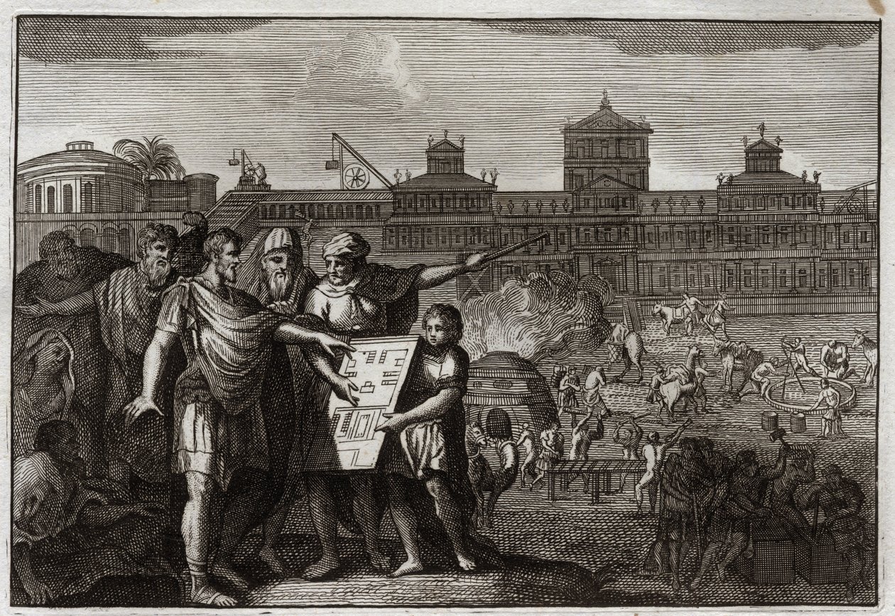 Royaumontin raamattu, Vanha testamentti: Kuningas Kyros. Kyyros II Suuri, Persian kuningas, ja koska Babylonista lähtien, tietäen, että profeetat olivat ennustaneet, että hän saa Jerusalemin temppelin kapinoitumaan, antaa vallan kaikille juutalaisille. tekijältä Unknown artist