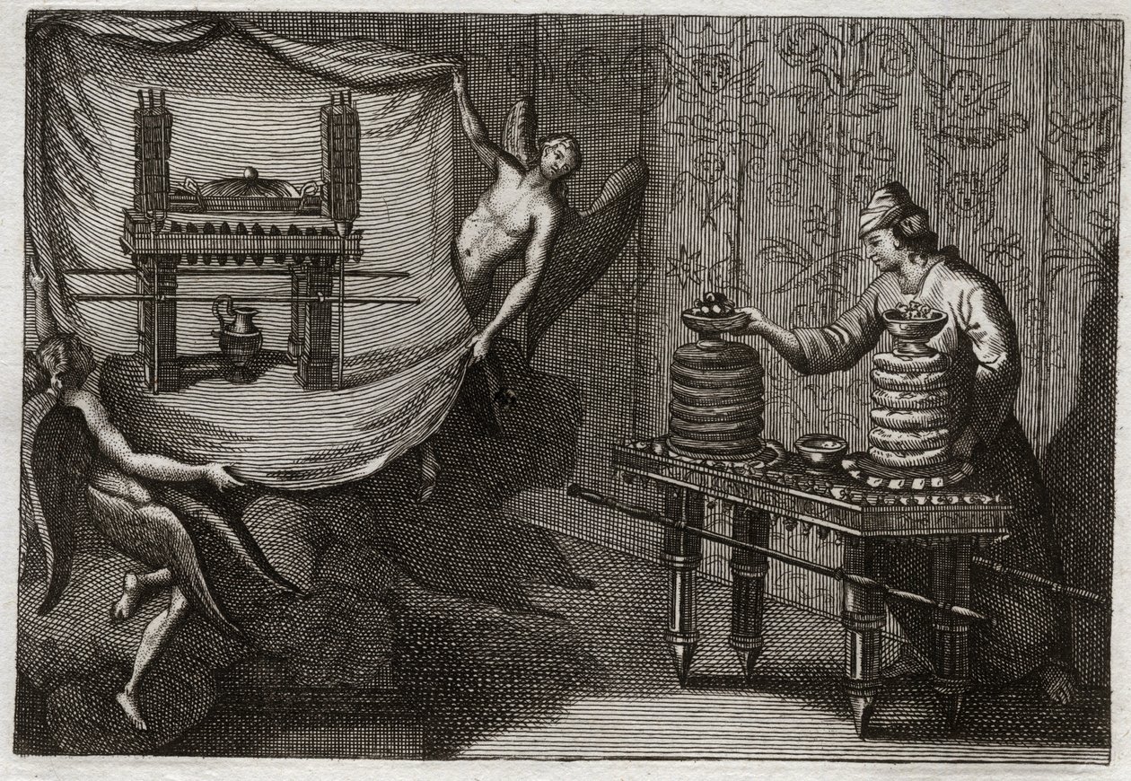 Royaumontin raamattu, Vanha testamentti: Tabernaakkelin ehdotusleipätaulukko. Kuvitus vuodelta 1811. tekijältä Unknown artist