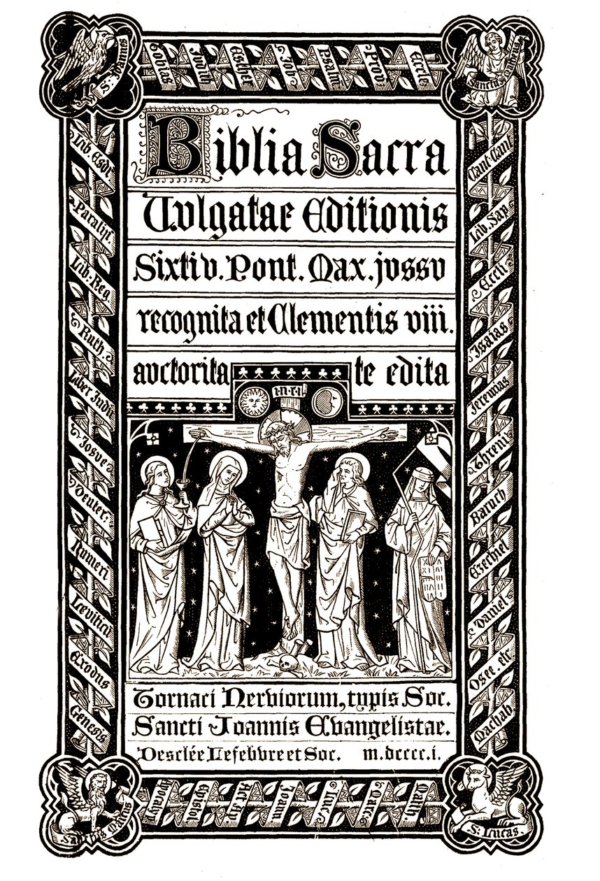 Pyhä Raamattu, Tournai 1881 - Pyhä Raamattu Max. Muokkasit Clement VIII:n tarkistetun painoksen tilauksesta tekijältä Unknown artist