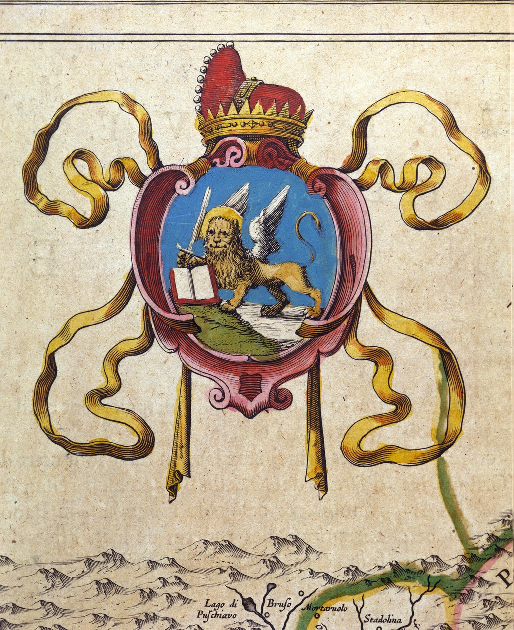 Venetsian tasavallan Blazon koristaa Pyhän Markuksen leijonaa. 1800-luvulla tekijältä Unknown artist