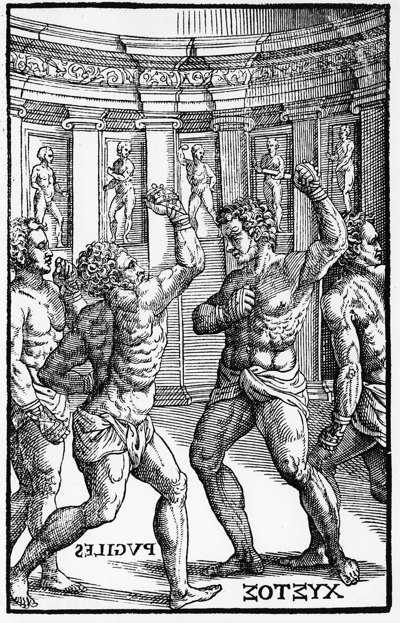 Nyrkkeilijät, painijat - "Jerome Mercurialis de Arte Gymnastica", Venetsian painos tekijältä Unknown artist