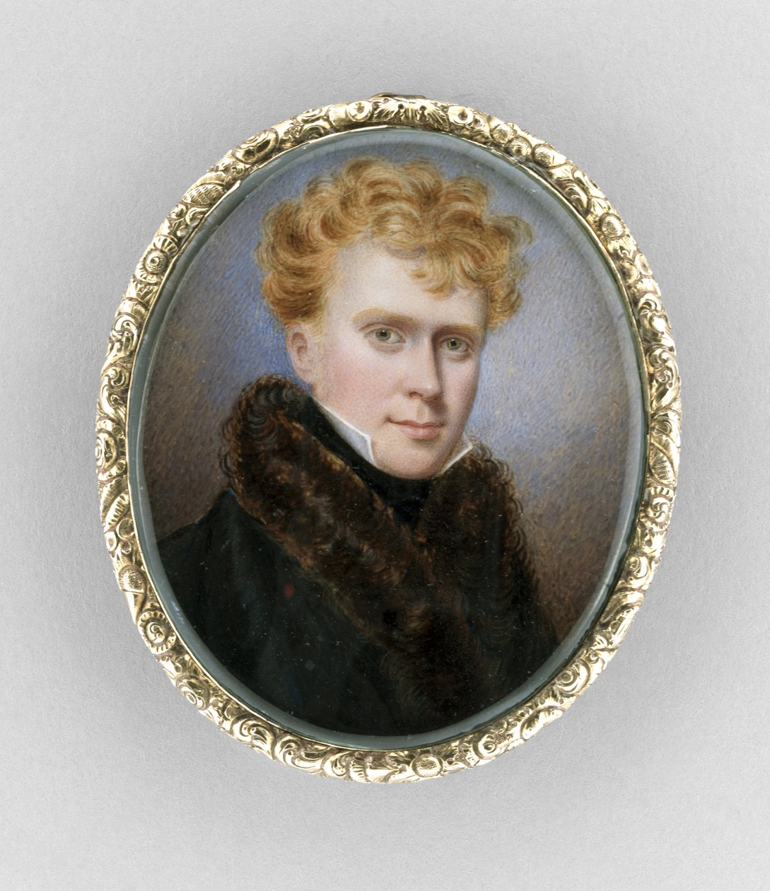 Rintakoru miehen muotokuvalla, n. 1840 (akvarelli norsunluun päällä tekijältä Unknown artist