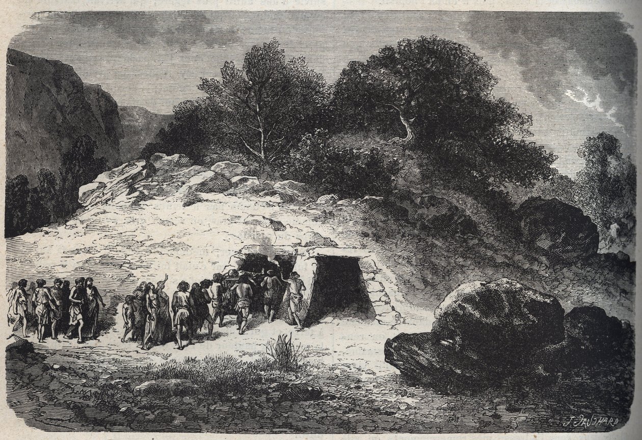 Hautaus kivikauden luoliin - kaiverrus - Hautaus kivikauden luoliin - tekijältä Unknown artist