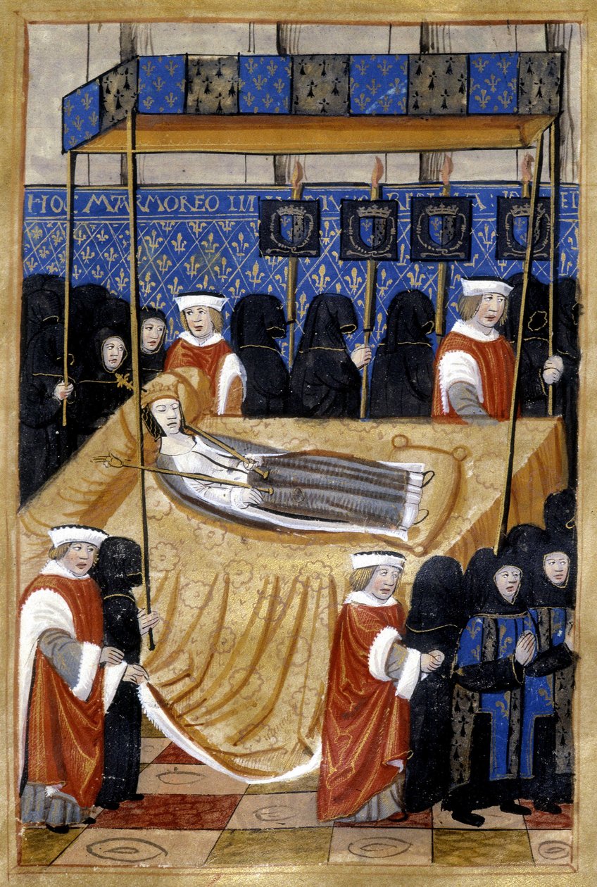 Anne de Bretagnen hautaaminen (1514) - Miniatyyri tekijältä Unknown artist