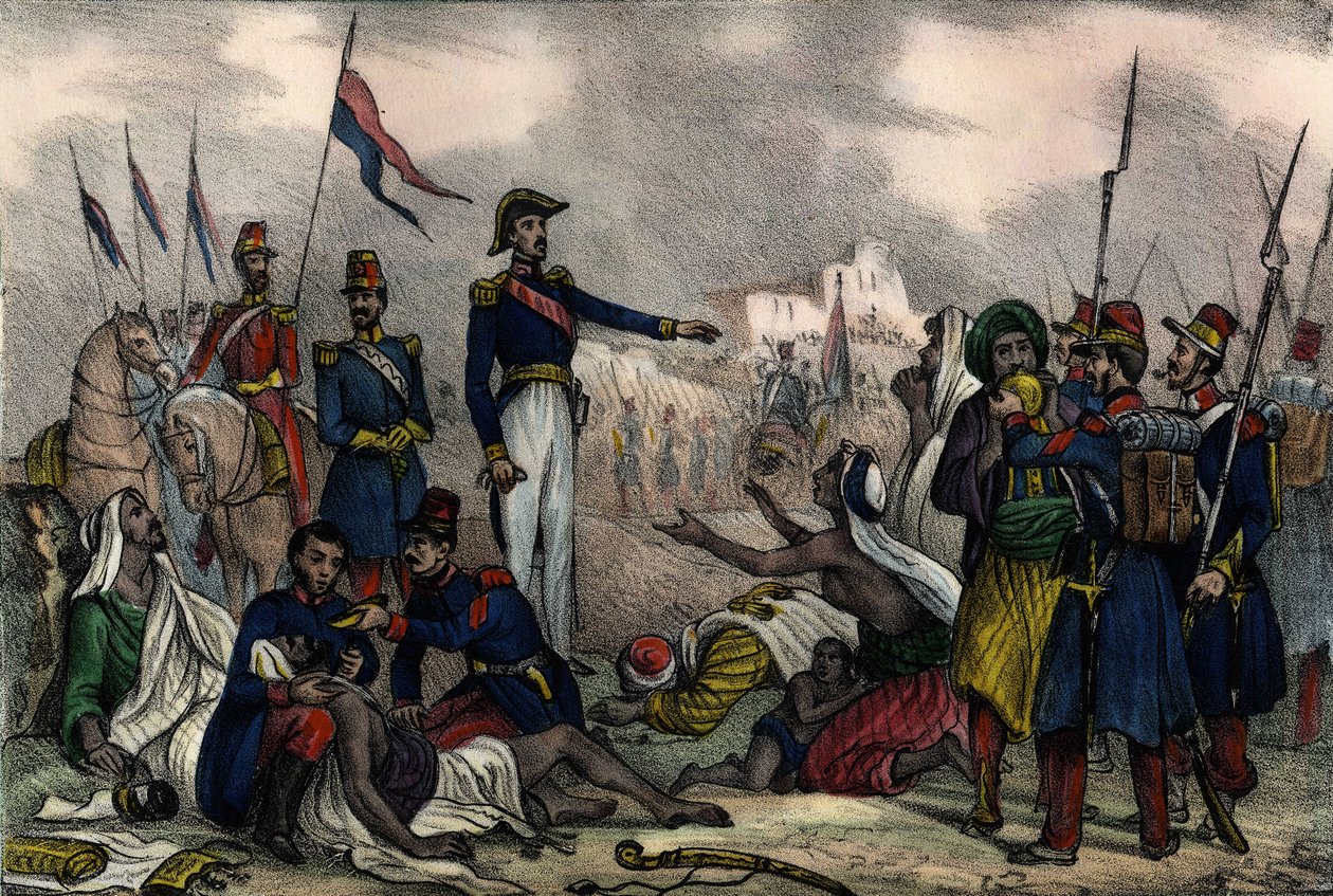 Afrikan ranskalaisen armeijan arabivankien leiri, Algeria tekijältä Unknown artist