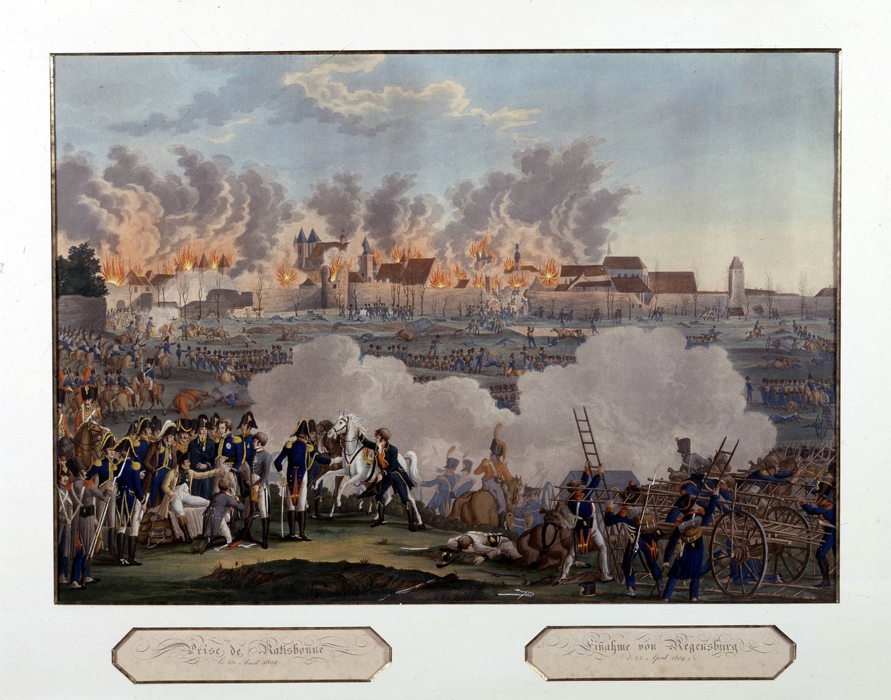 Regensburgin valloitus, Napoleonin sota, 23. huhtikuuta tekijältä Unknown artist