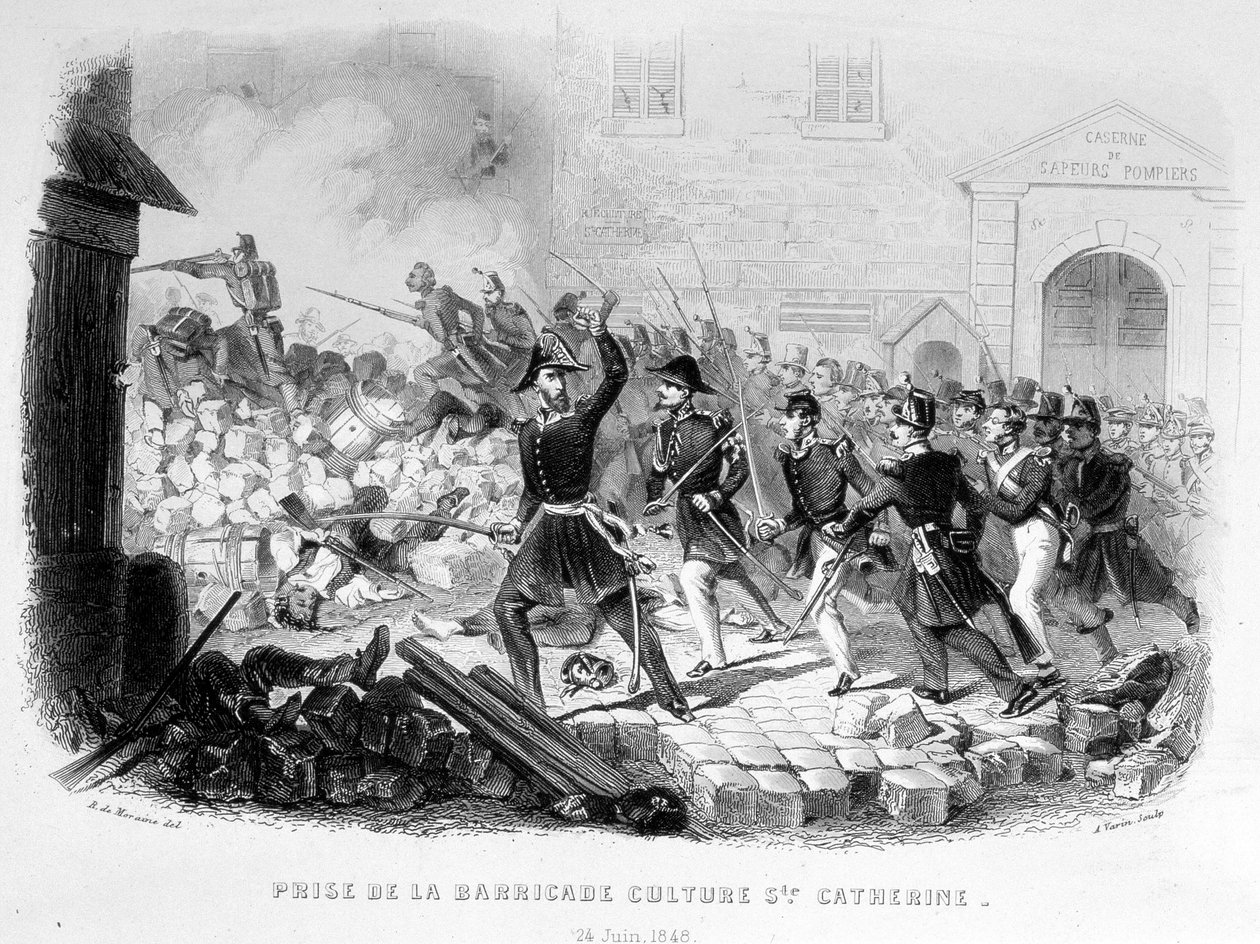 Barricade-kulttuurin vangitseminen Sainte Catherine (24. kesäkuuta tekijältä Unknown artist