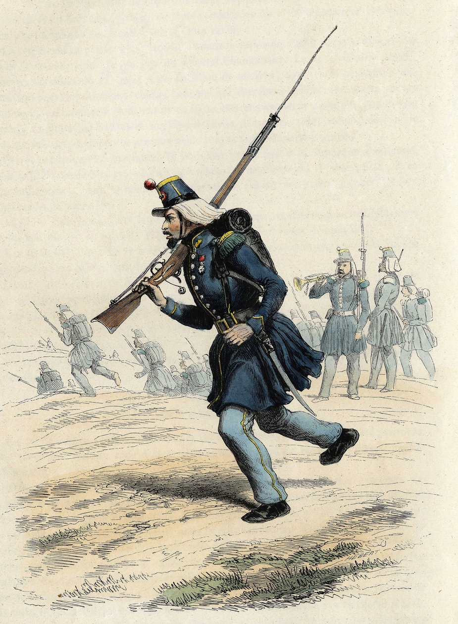 Ranskan armeijan Orleansin metsästäjien karabiinit, jotka luotiin vuonna 1840 ja lähetettiin Algeriaan vuonna 1841, Leon Galibertin teoksessa "" L