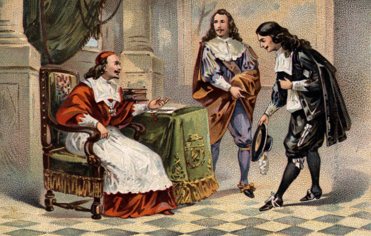 Kardinaali Jules Mazarin (1602-1661) otti vastaan ​​Johannes Kastaja Colbertin (1619-1683). tekijältä Unknown artist