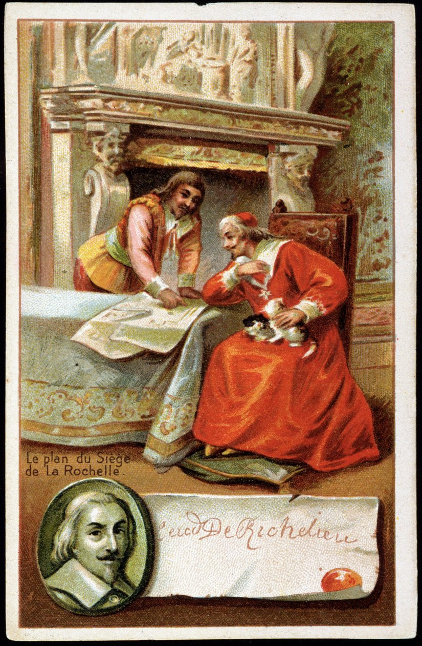 Kardinaali Richelieu ja La Rochellen piirityksen suunnitelma (1627 - 1628) tekijältä Unknown artist