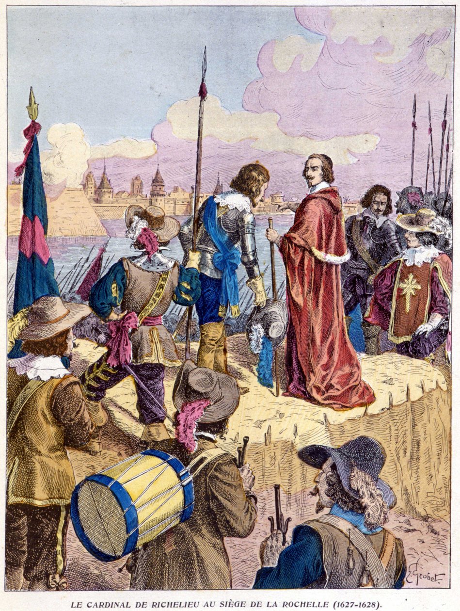 Kardinaali Richelieu La Rochellen piirityksessä (1627-1628) tekijältä Unknown artist