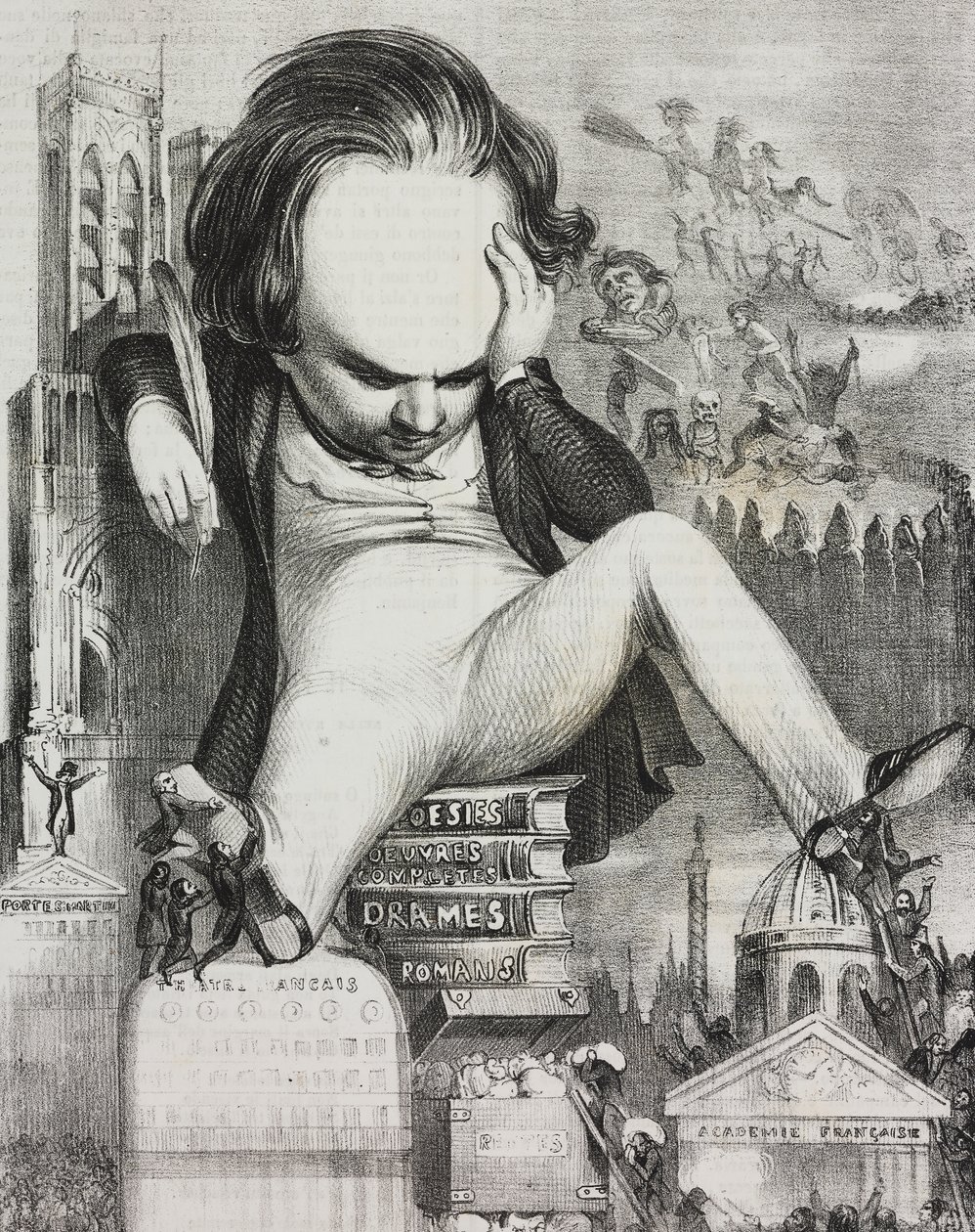 Victor Hugon (1802-1885) karikatyyri tekijältä Unknown artist