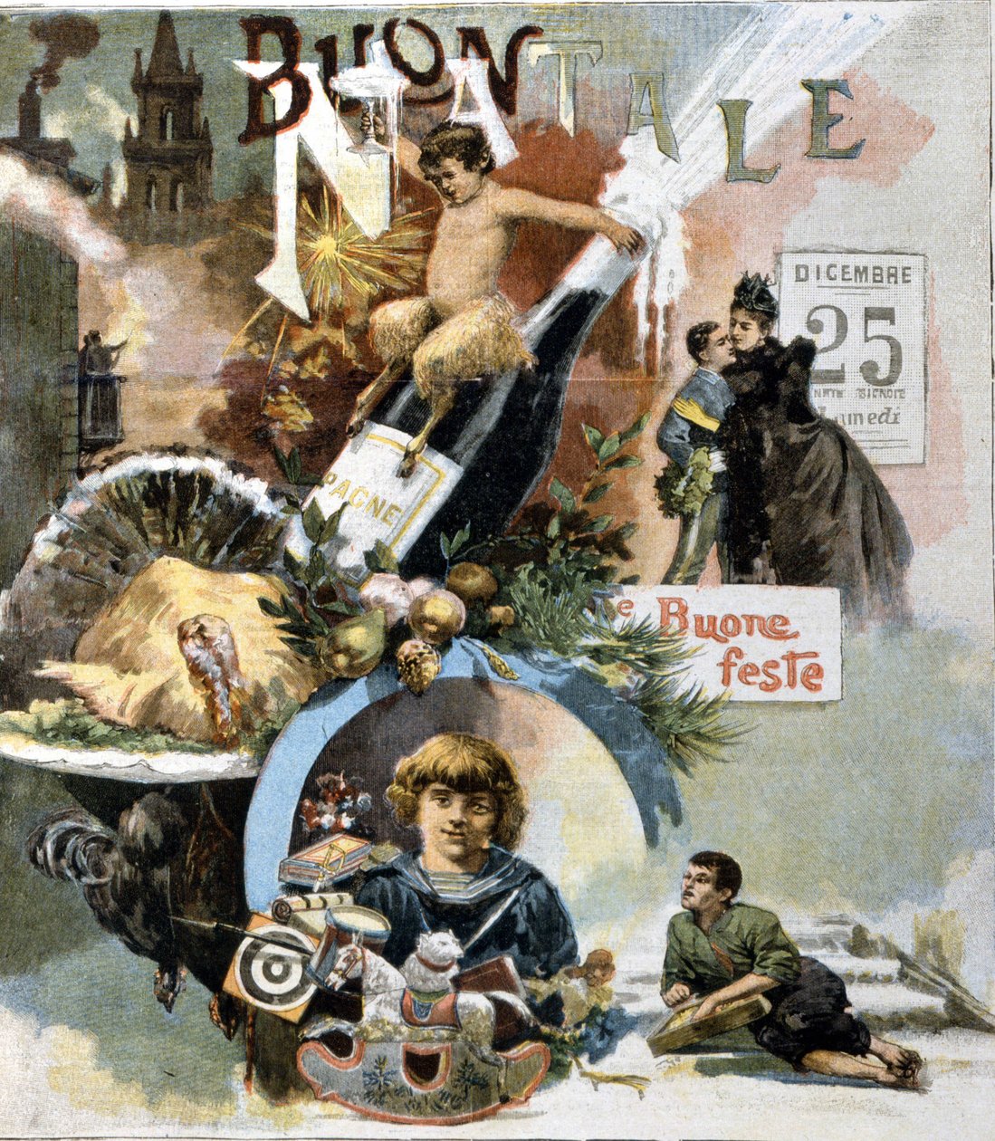 Italialainen joulukortti. 1893. tekijältä Unknown artist