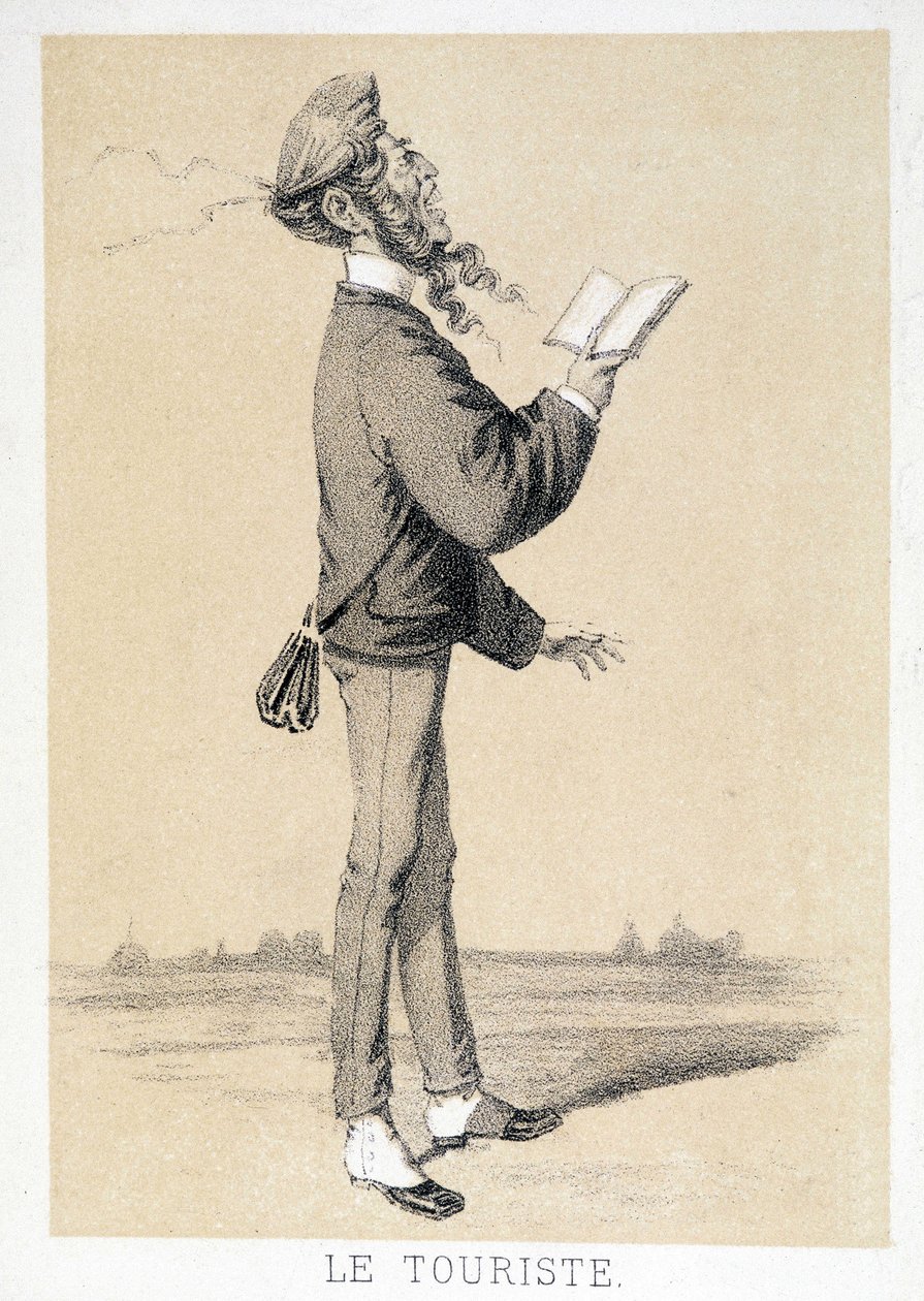Sarjakuva englantilaisesta turistista noin 1866. tekijältä Unknown artist