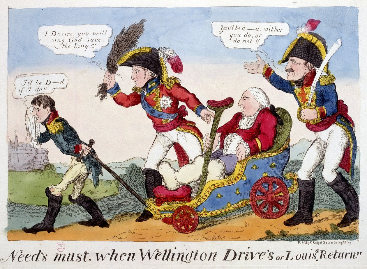 Sarjakuva Napoleon 1er:stä, Ludvig XVIII:sta ja Wellingtonista - elokuvassa Napoleon 1er, Sarjakuvakokoelma tekijältä Unknown artist