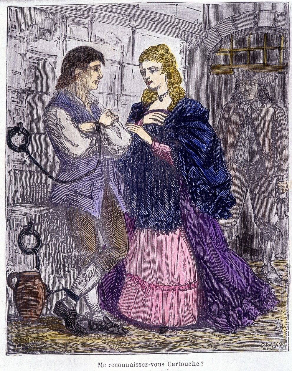 Patruuna, jonka luona nainen vankilassa - "" Patruuna, rosvojen kuningas", kirjoittanut Grandpré tekijältä Unknown artist