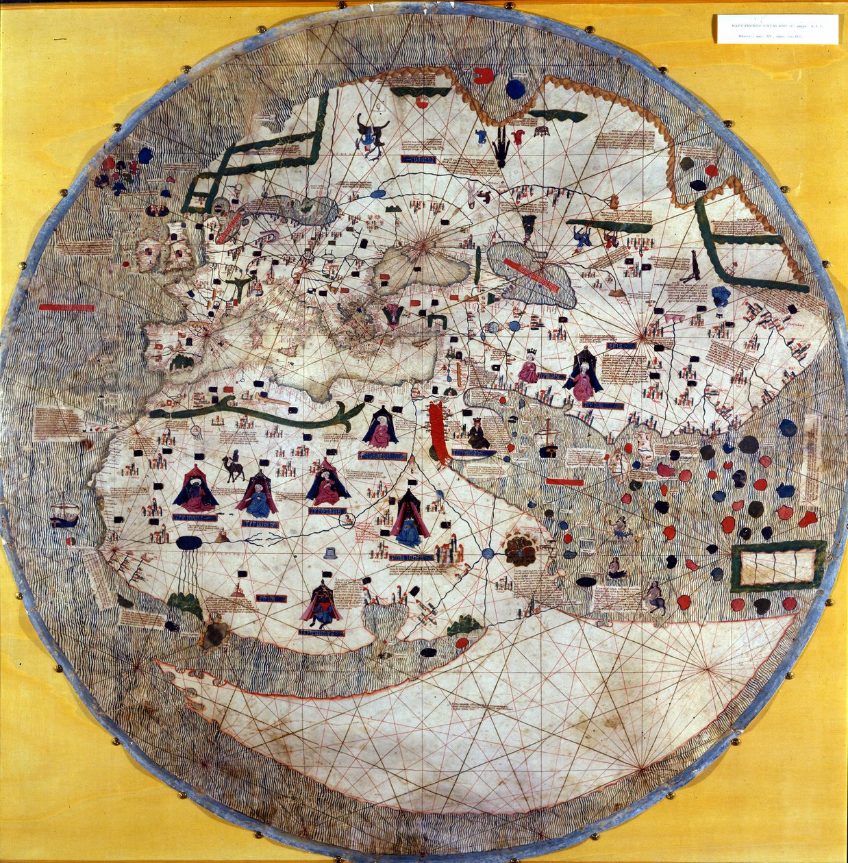 Katalonian planisfääri 1400-luvun alun. Esten talon kirjasto (Biblioteca Estense), Modene. tekijältä Unknown artist