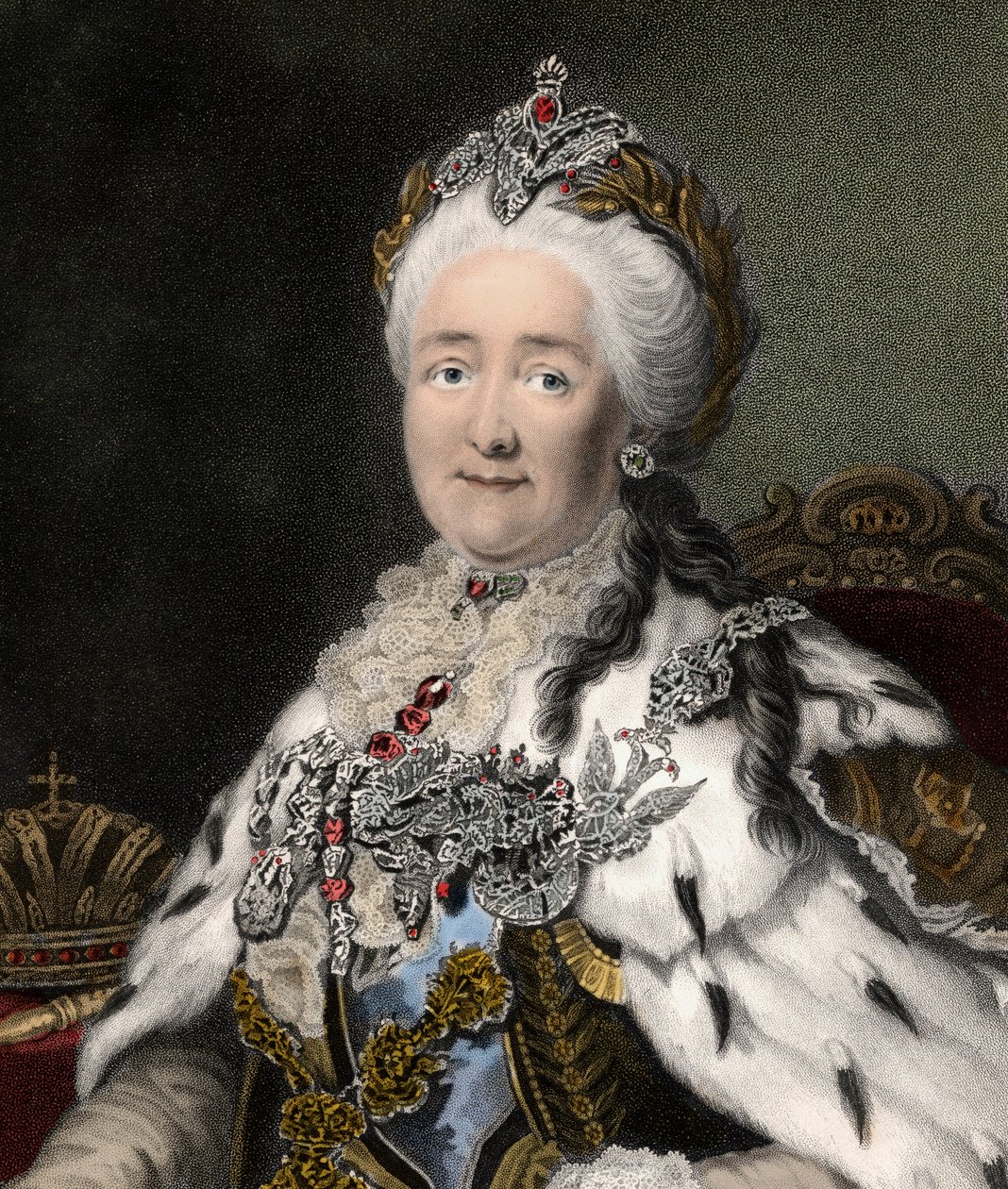 Katariina II Suuri 1729-1796 - kaiverrus - 1800-luku tekijältä Unknown artist