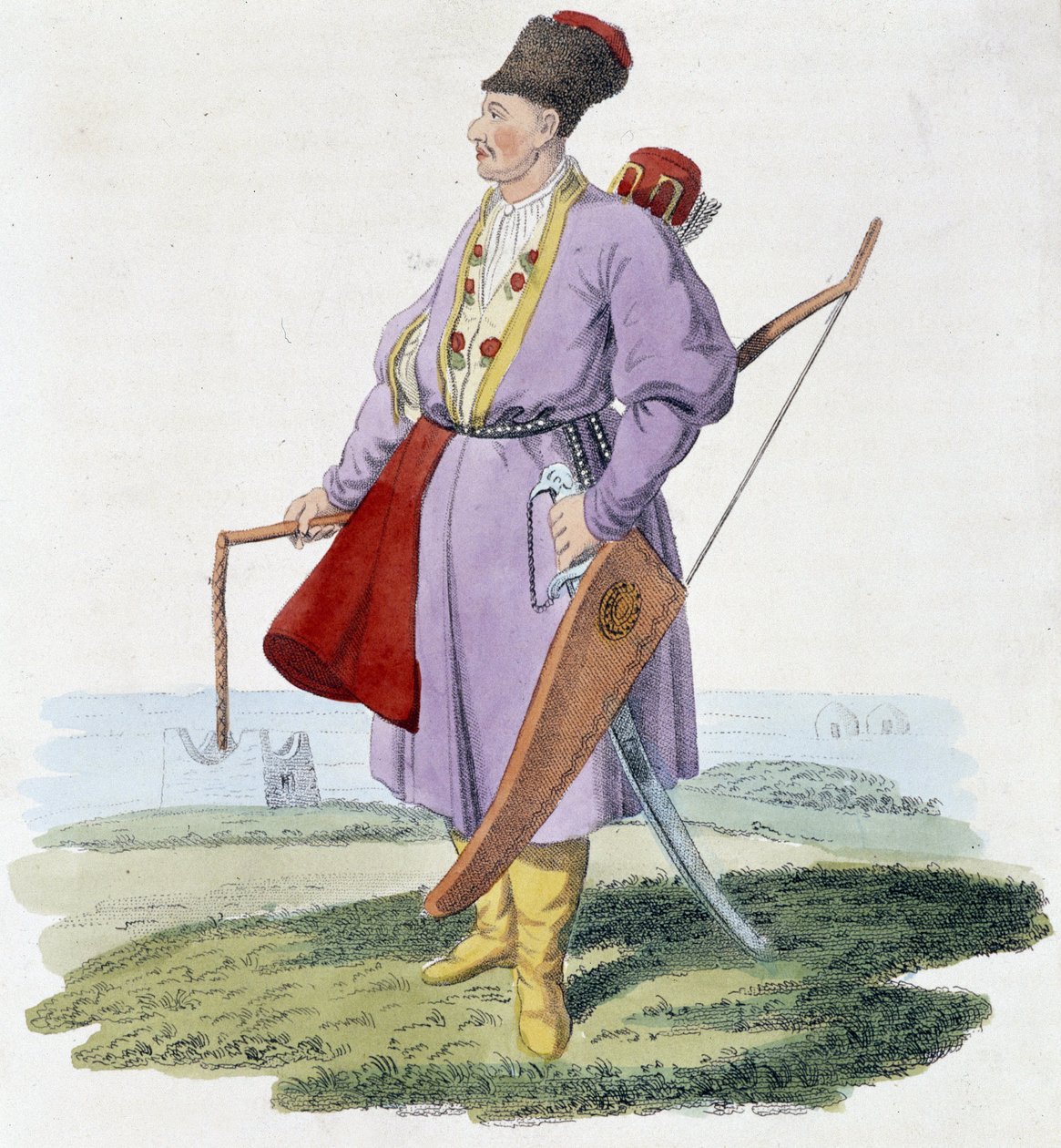 Keski-Aasian soturi, deb. 1800-luvulla tekijältä Unknown artist