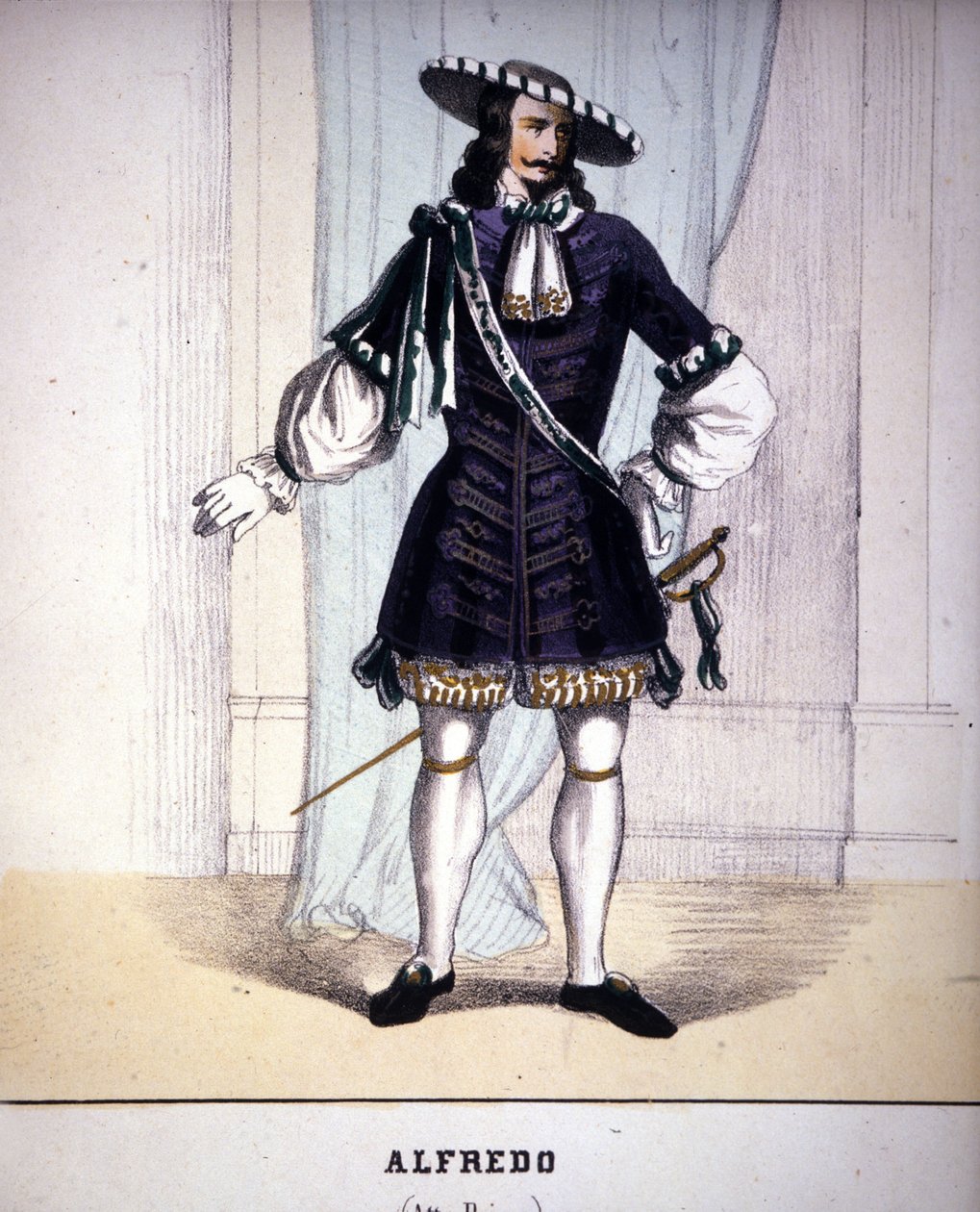 Alfredo Germontin hahmo Giuseppe Verdin "La Traviatassa". tekijältä Unknown artist