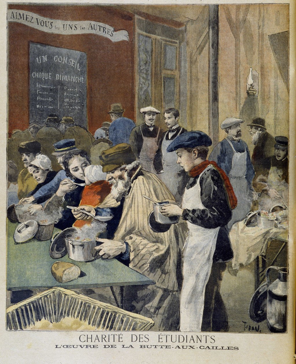 Opiskelijoiden hyväntekeväisyys, Butte aux Caillesin työ - "" Le petit journal" -lehdessä 5. helmikuuta tekijältä Unknown artist