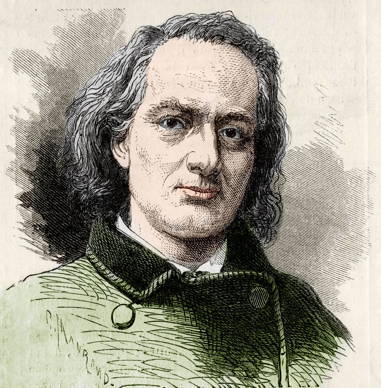Charles Baudelaire (1821-1867), ranskalainen kirjailija Carjatin kuvan jälkeen. tekijältä Unknown artist
