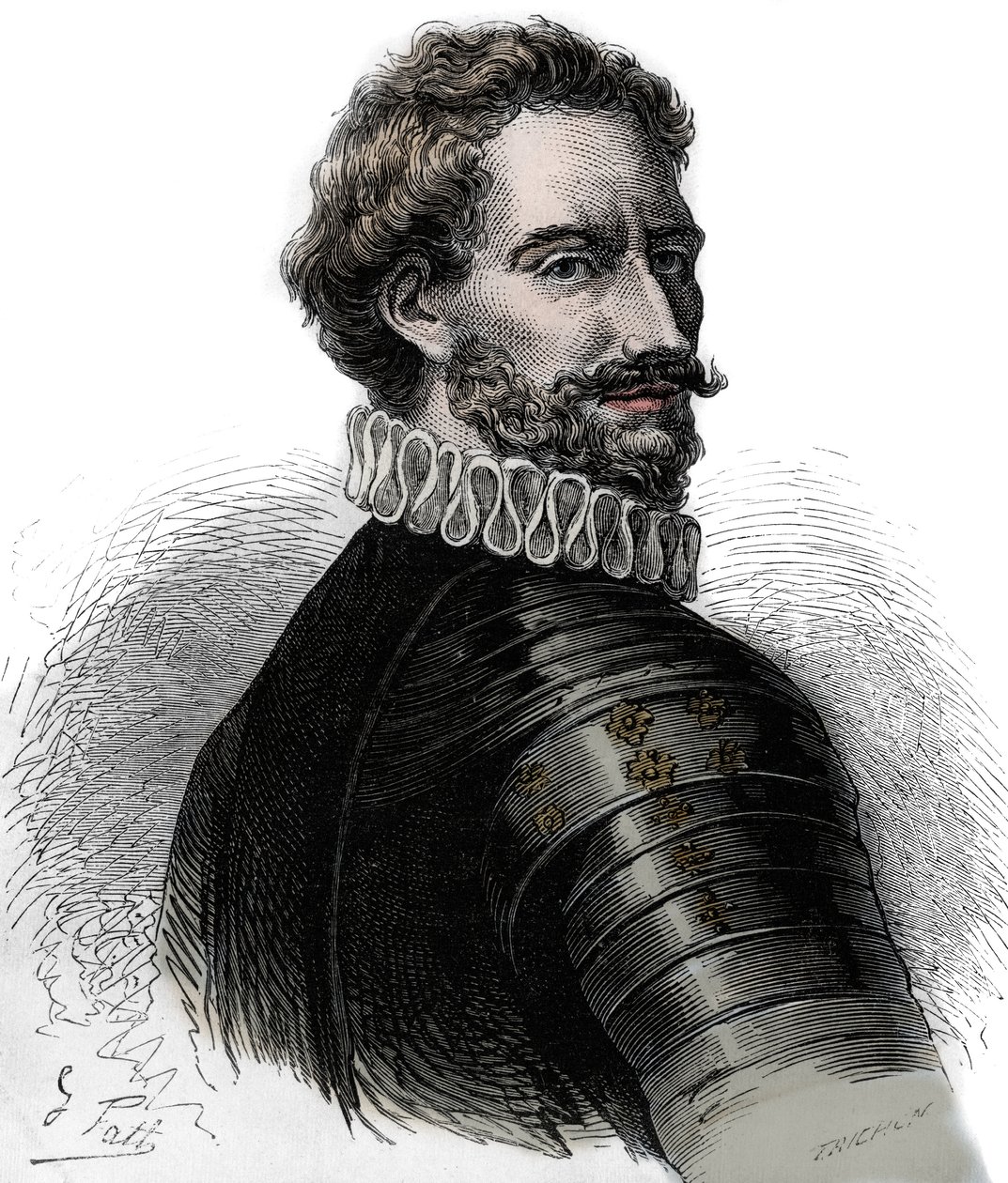 Kaarle III, Bourbonin herttua - Charles III de Bourbon - Charles de Montpensier (1490-1527), Bourbonin ja Ranskan Connetablen herttua. Kaiverrus 1800-luvulta. tekijältä Unknown artist