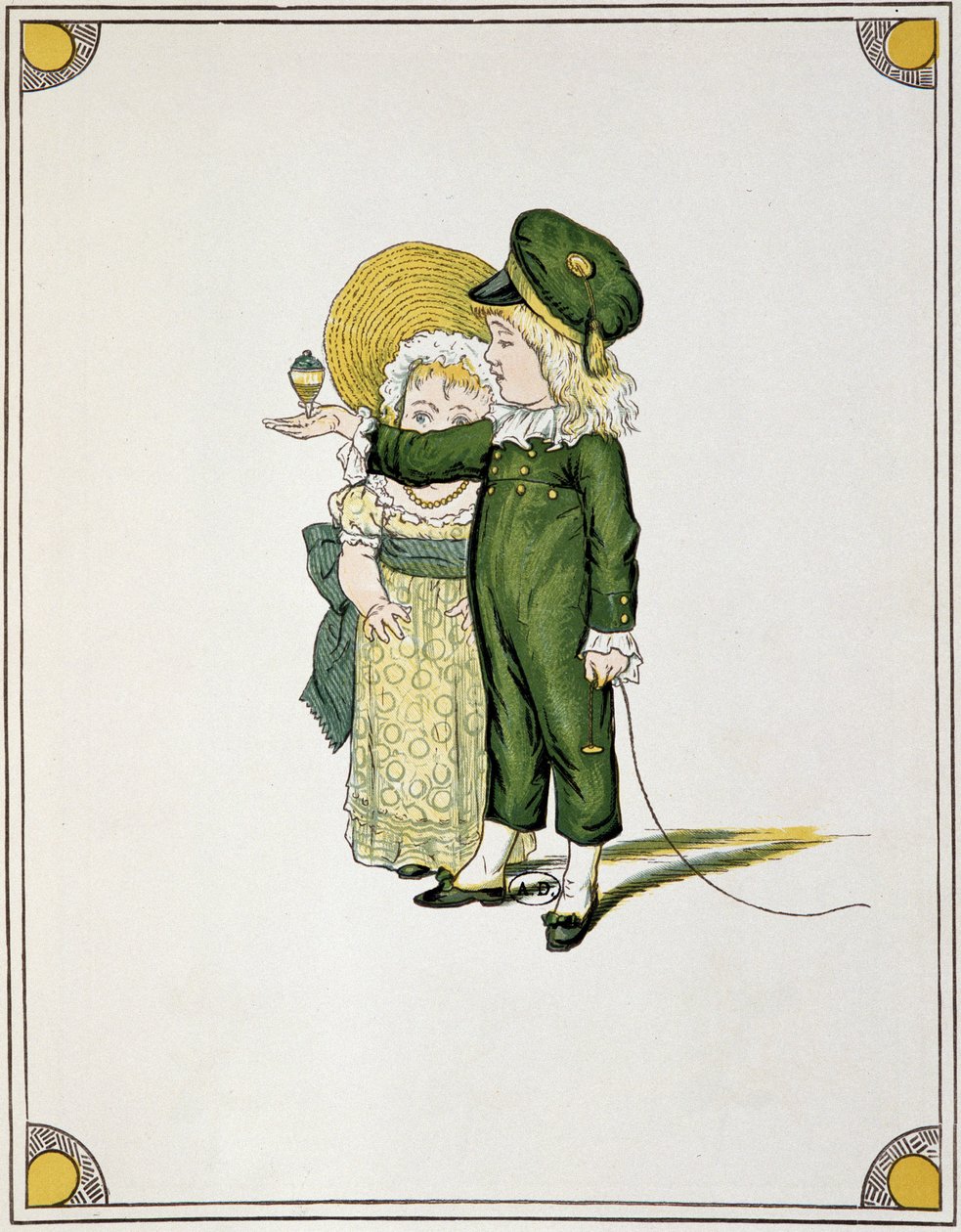 Lapset leikkivät alkuun - piirustus tekijältä Unknown artist